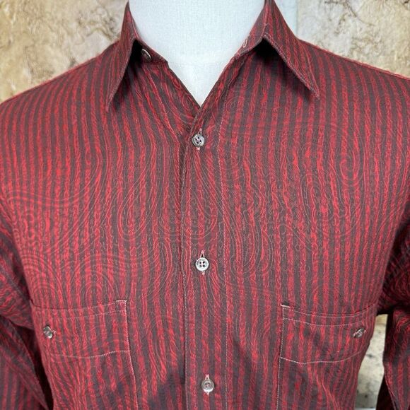 Pal Zileri Dress Shirt Men's 14.5 - 37 Long Sleeve Button Up‎ Paisley Striped - Picture 1 of 9